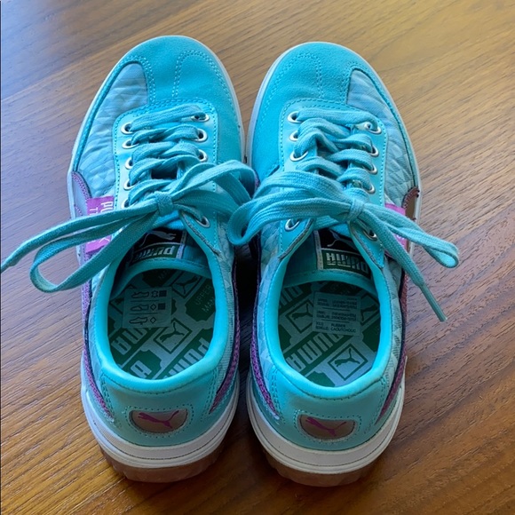 Vintage Puma TT Super. Size 7. Turquoise/Pink/Silver - Picture 7 of 11